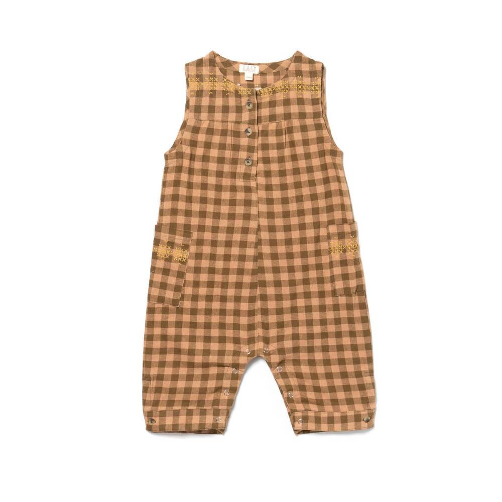 NEW LALI kids' sleeveless jumper in brown gingham